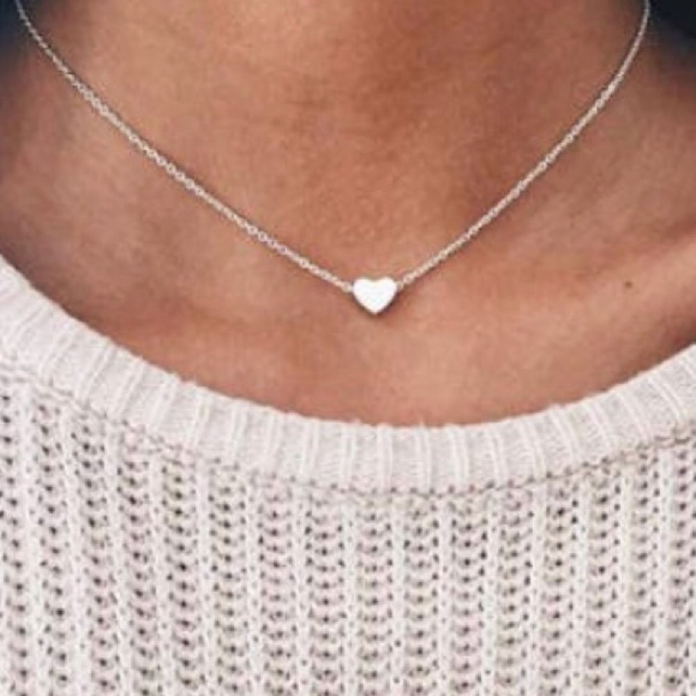 Tiny stainless steel heart necklace